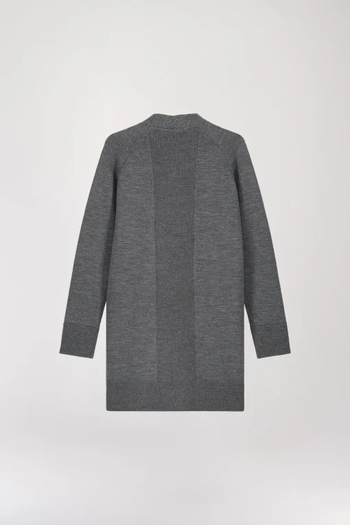 Manteau bi-matière gris