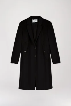Manteau cape en laine et cachemire noir