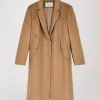 Manteau cape en laine et cachemire camel