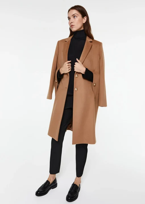 Manteau cape en laine et cachemire noir