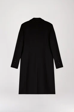 Manteau cape en laine et cachemire noir