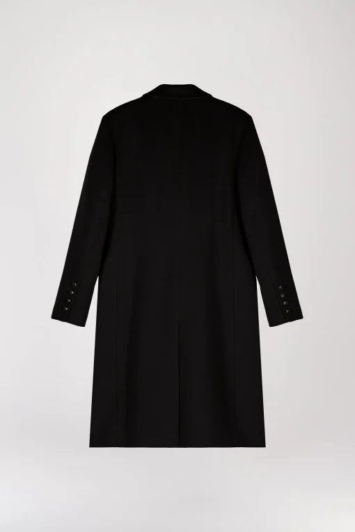 Manteau cape en laine et cachemire noir