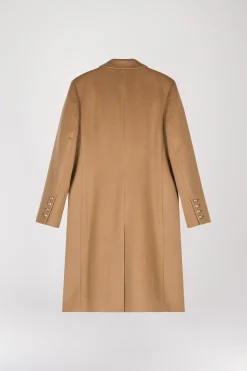Manteau cape en laine et cachemire camel