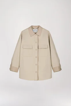 Manteau chemise beige