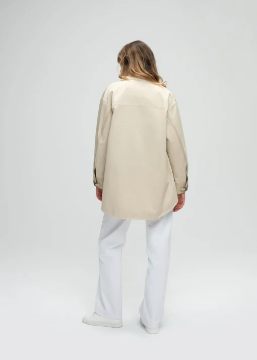Manteau chemise beige