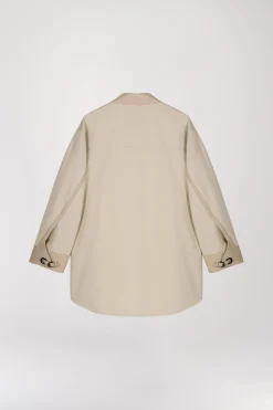 Manteau chemise beige