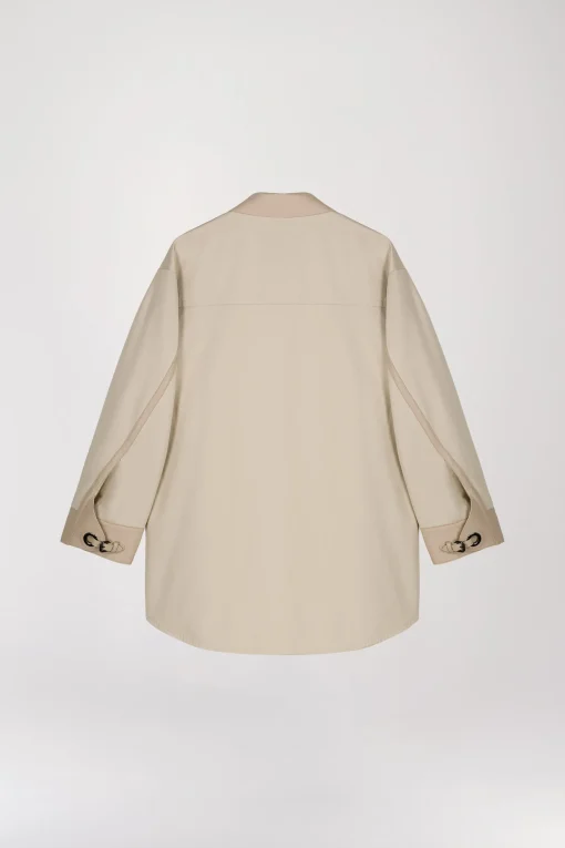 Manteau chemise beige