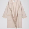 Manteau croisé en crêpe de laine