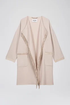 Manteau croisé en crêpe de laine
