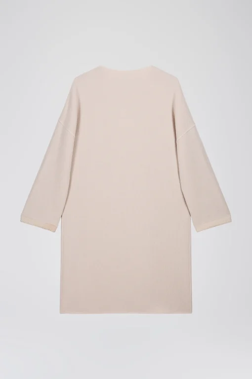 Manteau croisé en crêpe de laine