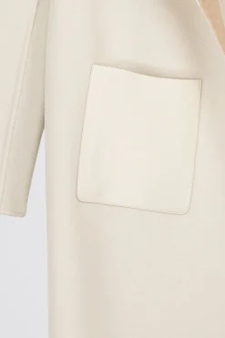 Manteau en double face bicolore beige