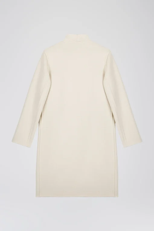 Manteau en double face bicolore beige