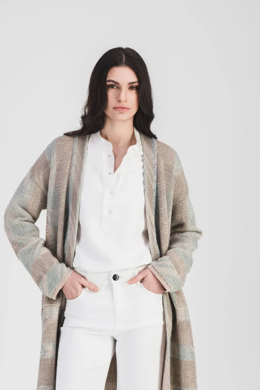 Manteau ethnique en maille