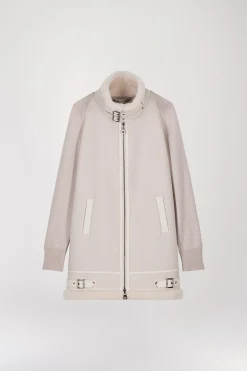 Manteau long aviateur beton