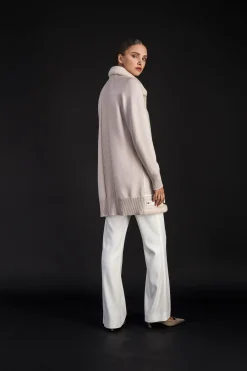 Manteau long aviateur beton