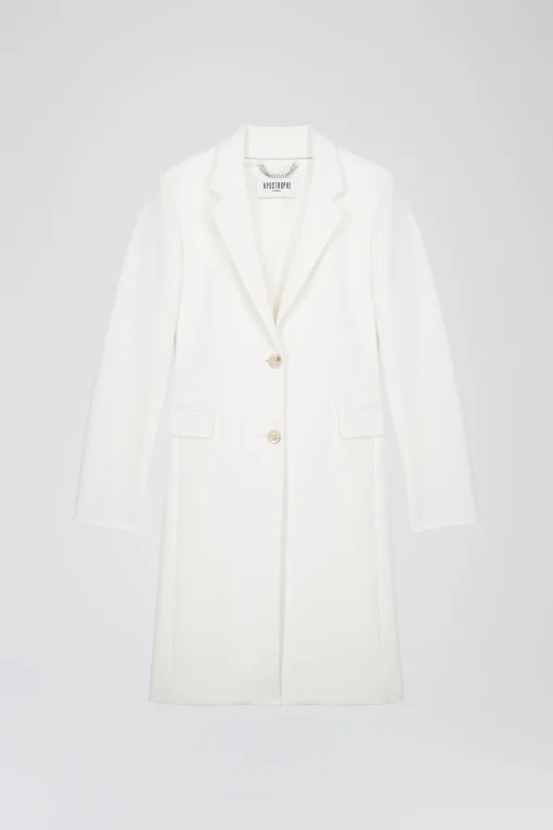 Manteau long blanc cassé