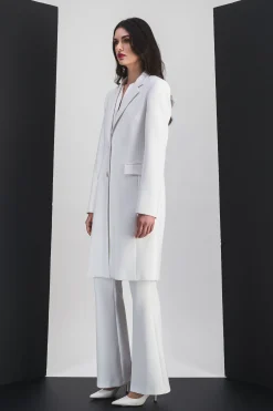 Manteau long blanc cassé