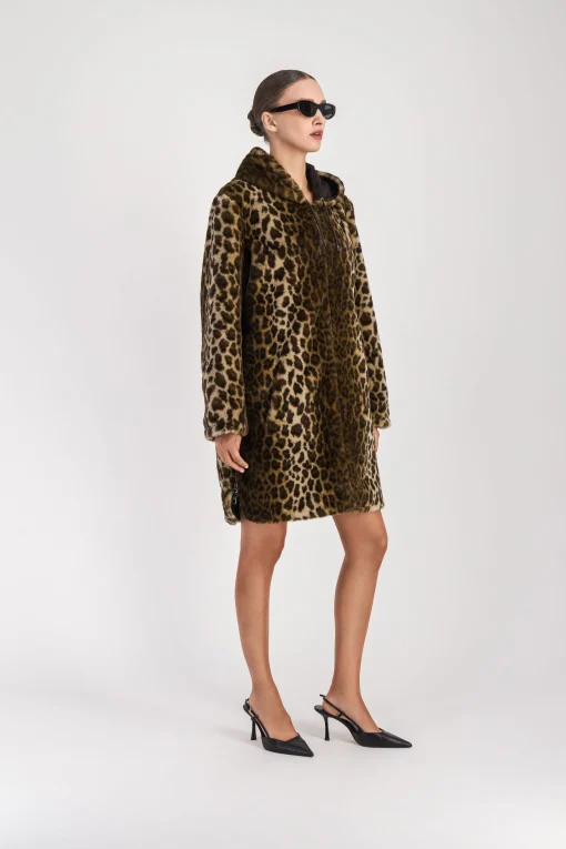 Manteau léopard reversible