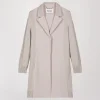 Manteau mi-long côtelé beton