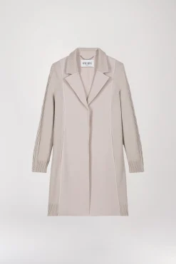 Manteau mi-long côtelé beton