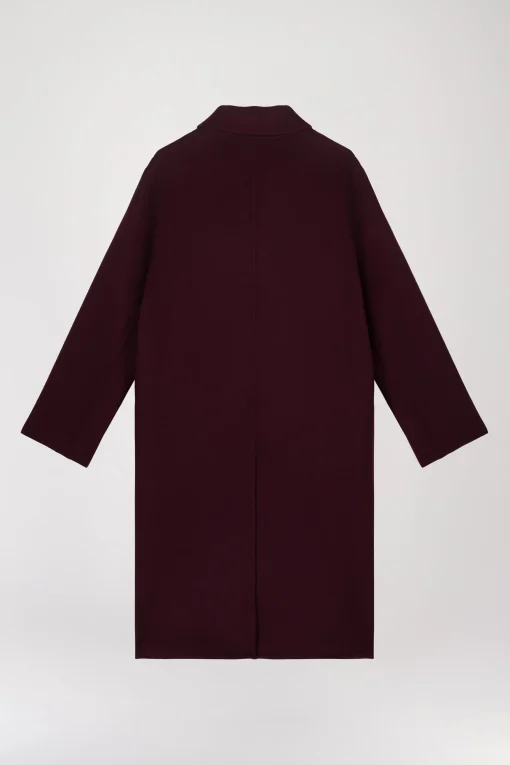 Manteau mi-long poches en fourrure muscat
