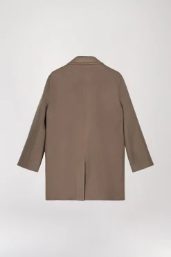 Manteau mi-long taupe moyen