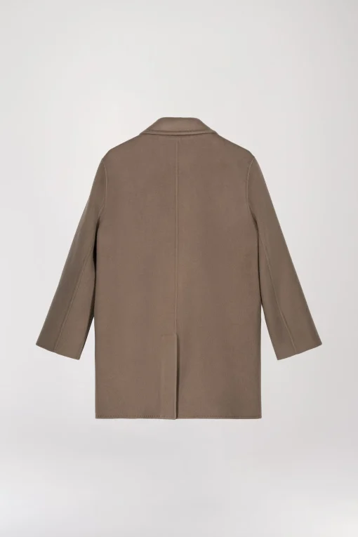 Manteau mi-long taupe moyen