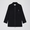 Manteau oversize en cachemire avec détails en cuir