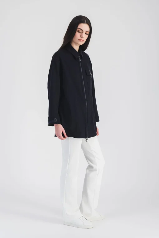 Manteau oversize en cachemire avec détails en cuir