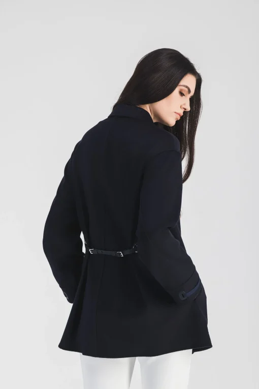 Manteau oversize en cachemire avec détails en cuir