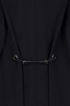 Manteau oversize en cachemire avec détails en cuir