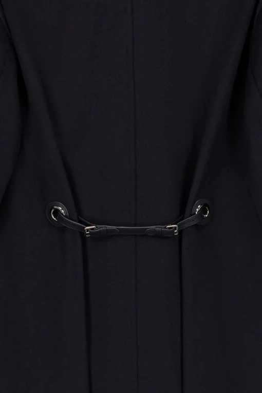 Manteau oversize en cachemire avec détails en cuir