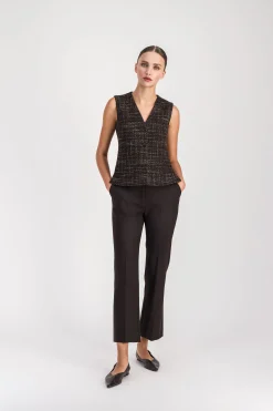 Pantalon à plis ebene