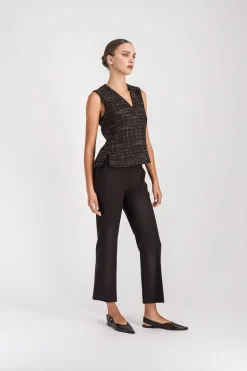 Pantalon à plis ebene
