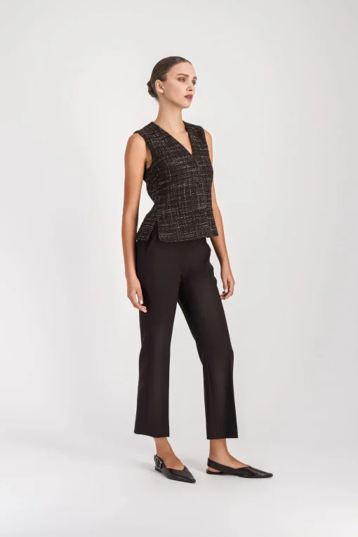 Pantalon à plis ebene