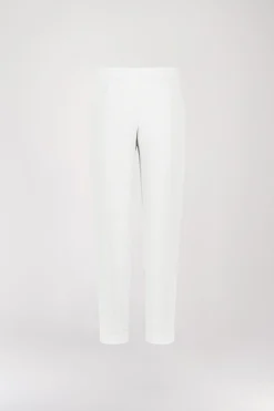 Pantalon à plis en lin blanc