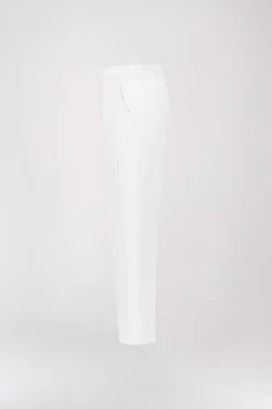 Pantalon à plis en lin blanc