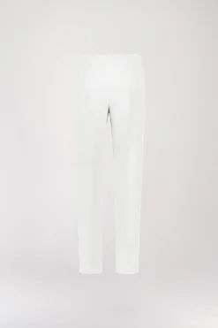 Pantalon à plis en lin blanc