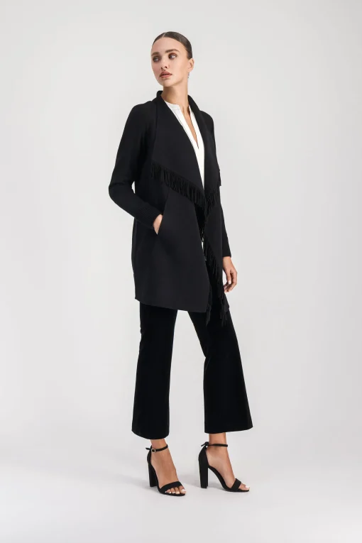 Pantalon court en velours noir