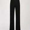 Pantalon droit à fentes noir
