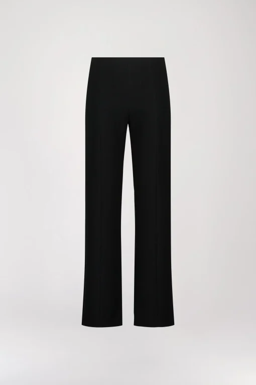 Pantalon droit à fentes noir