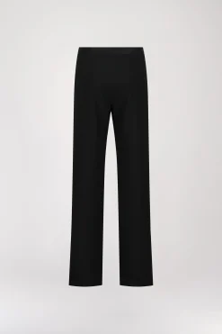 Pantalon droit à fentes noir