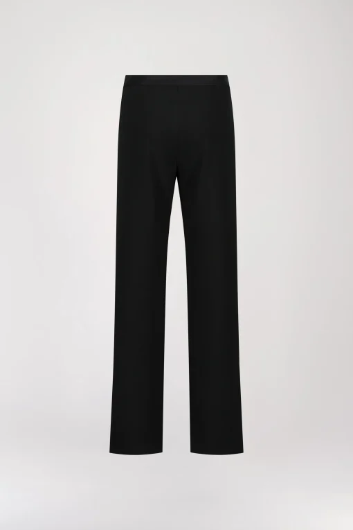 Pantalon droit à fentes noir