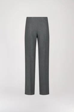 Pantalon droit à plis gris