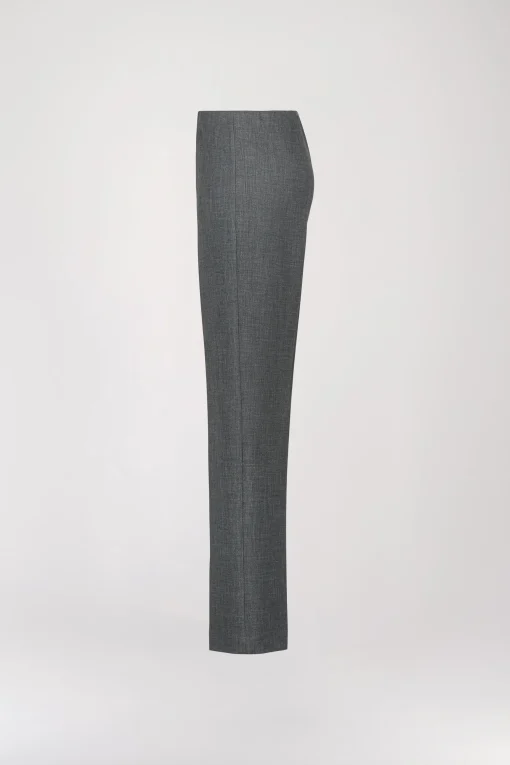 Pantalon droit à plis gris
