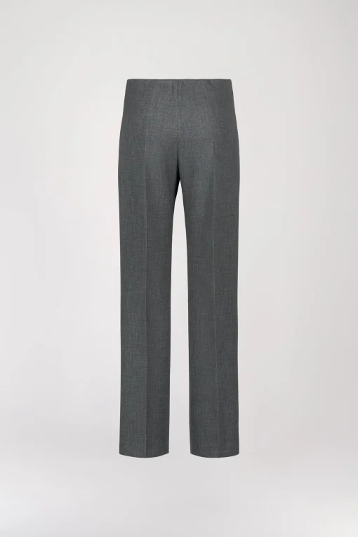 Pantalon droit à plis gris