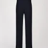 Pantalon droit à plis marine