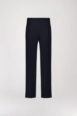 Pantalon droit à plis marine