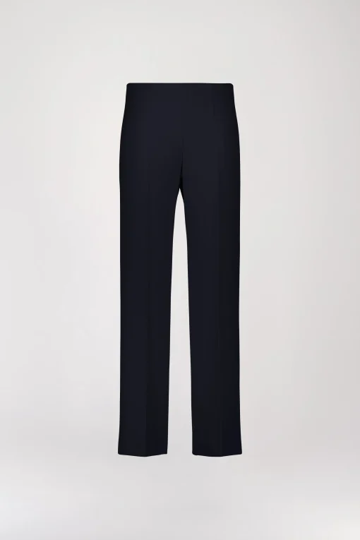 Pantalon droit à plis marine
