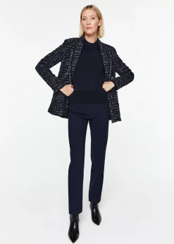 Pantalon droit à plis marine